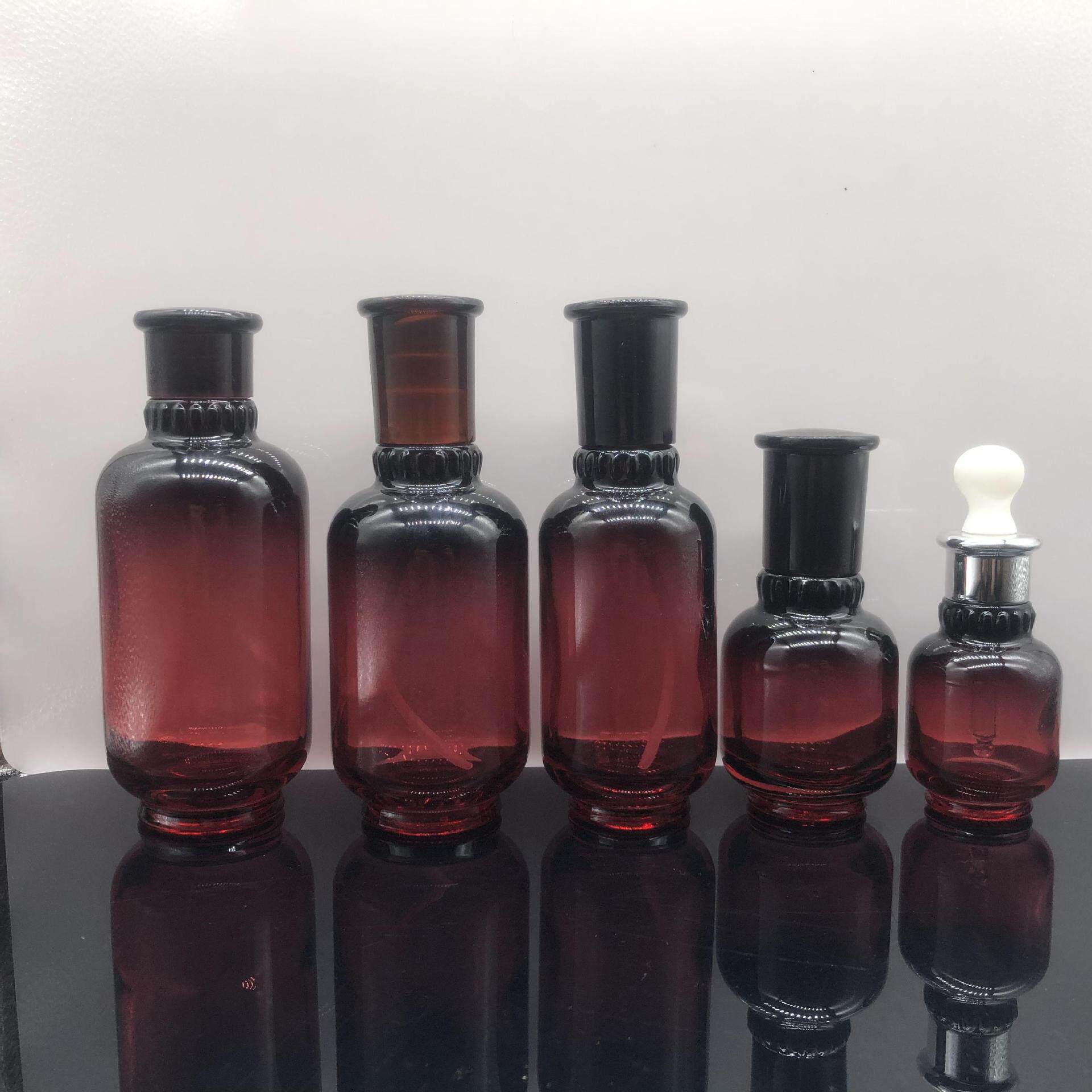 篮梅系列粉色护肤品瓶子化妆品玻璃套装瓶 膏霜罐乳液瓶定制