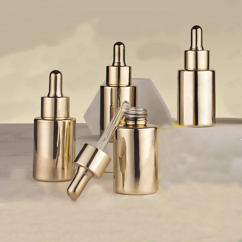 高档滴管瓶30ml镀金精华液玻璃瓶分装瓶化妆品瓶子电镀胶头精油瓶,橡塑材料及制品,玻璃容器/玻璃瓶,淘宝优惠券,粉丝福利购,淘宝优惠卷