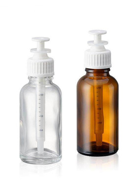 30ml茶色避光精油瓶 医美风针筒式滴管瓶 精华液原液分装瓶