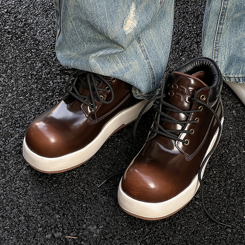 高级感厚底美式工装短靴