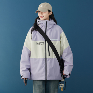 轻薄滑雪服羽绒服女2023新款90绒连帽宽松防水冬季学生冲锋衣外套