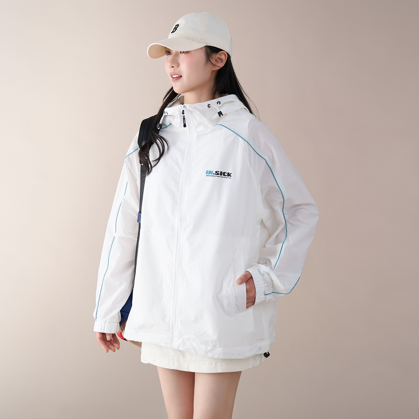 UPF50+时尚休闲防晒服女2025夏季新款连帽防紫外线户外防晒衣外套