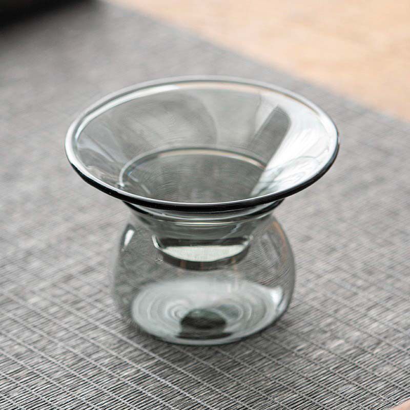 玻璃茶漏套装不锈钢过滤一体泡茶神器烟灰色茶滤茶叶过滤器