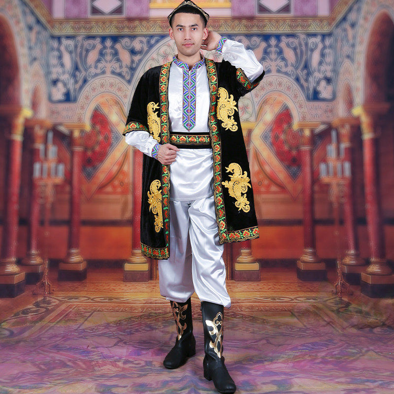 新疆舞男士四件套套装舞蹈服