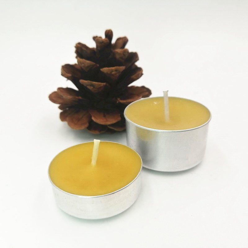 4/8小时天然蜂蜡茶蜡 铝壳蜜蜡蜡烛 精油香薰杯 瑜伽冥想助眠净化
