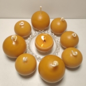 造型蜡烛 Φ6cm天然蜂蜡蜜蜡球形蜡烛创意手工艺术华德福餐桌室内