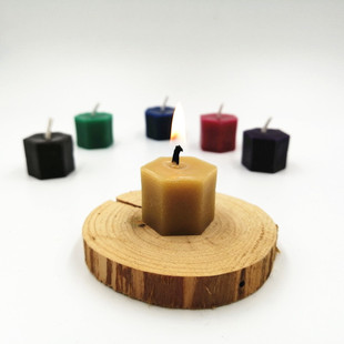 黄色六角蜂蜡蜡烛 纯天然蜜蜡 华德福仪式冥想创意手工可拼凑积木