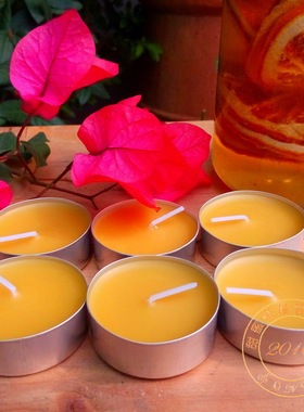 Hand Poured Beeswax Tealight Candles Aluminum Cups 3.8x1.5cm