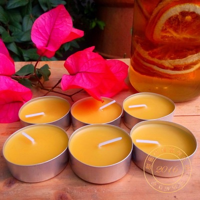 天然蜂蜡蜡烛原创手作无烟茶蜡