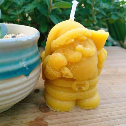 圣诞老人蜡烛天然蜂蜡摆件蜜蜡