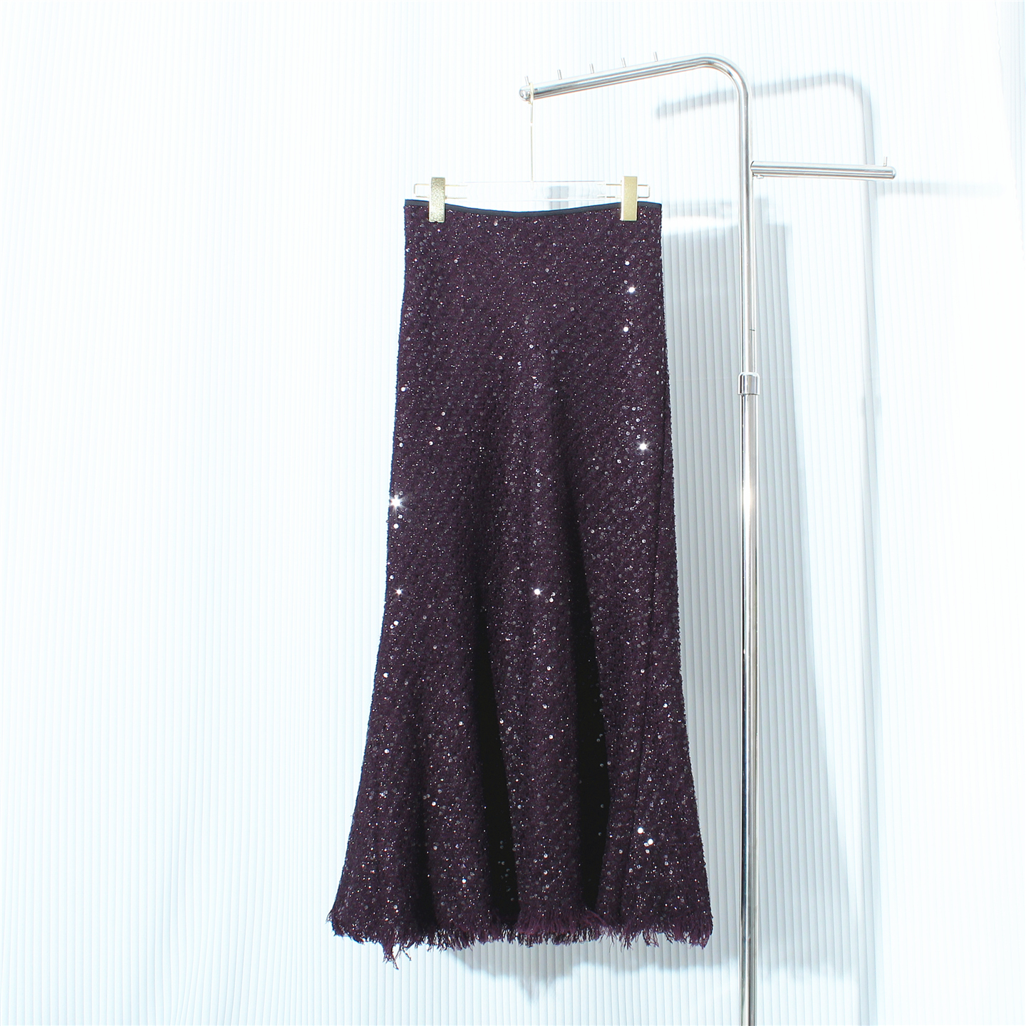 法式毛呢流苏半身裙秋冬小香风2025新款长裙 a字裙遮肉显瘦包臀裙