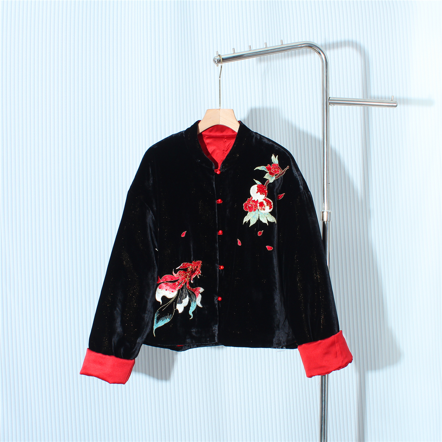 新中式国风刺绣棉衣外套女