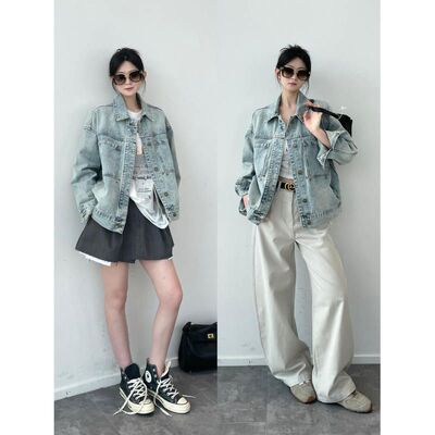 对白2026口袋牛仔外套上衣91百搭