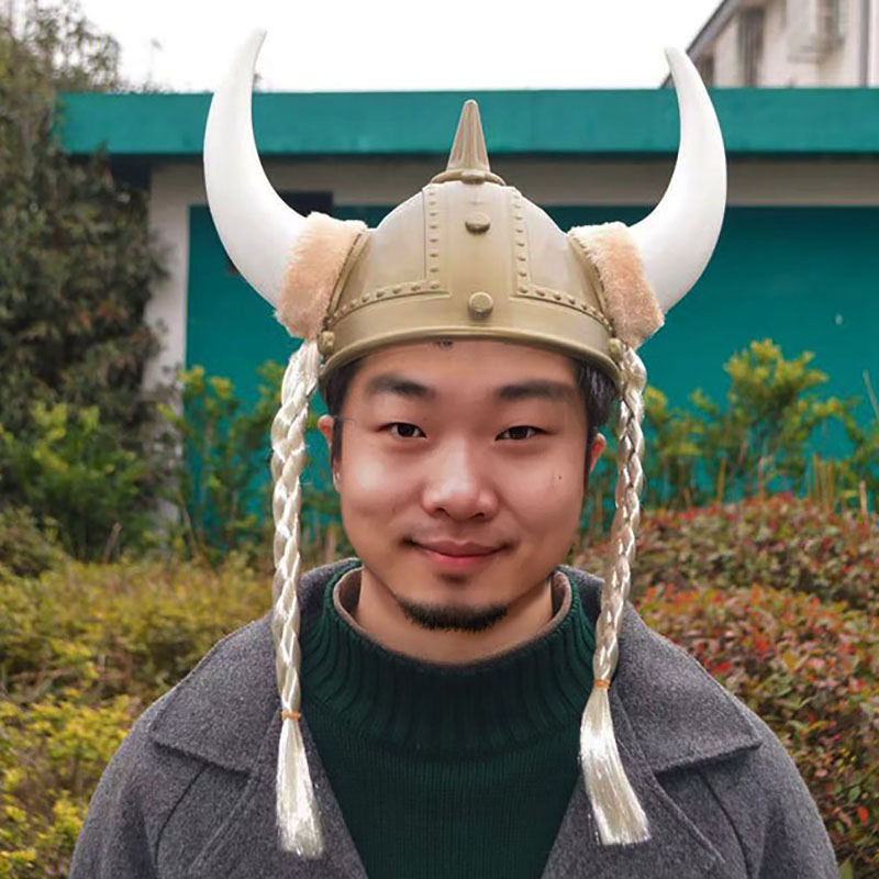 维京人海盗王牛角头盔甲帽子