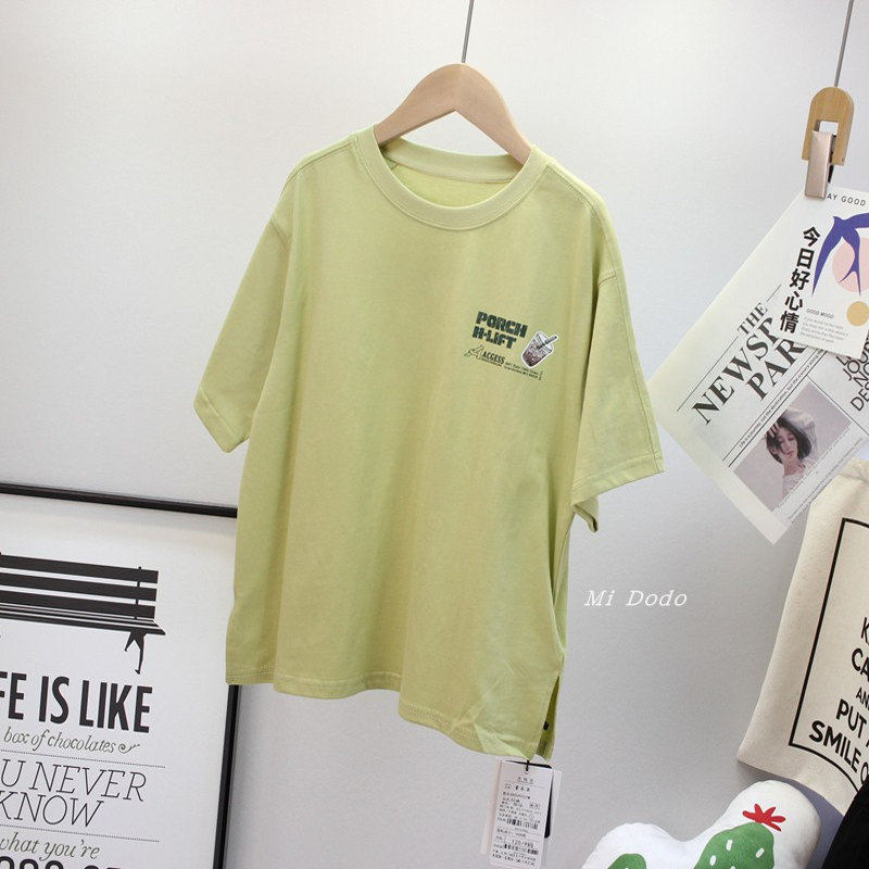 9-19码童乐鱼男女童字母可乐印花短袖T恤中大儿童新款半袖上衣棉