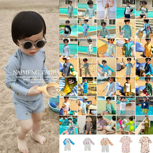 爆款儿童泳衣度假柠檬防晒遮阳帽