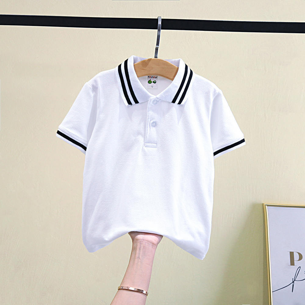 儿童短袖T恤纯棉上衣女童白色打底衫男童纯色校服夏季薄款半袖潮
