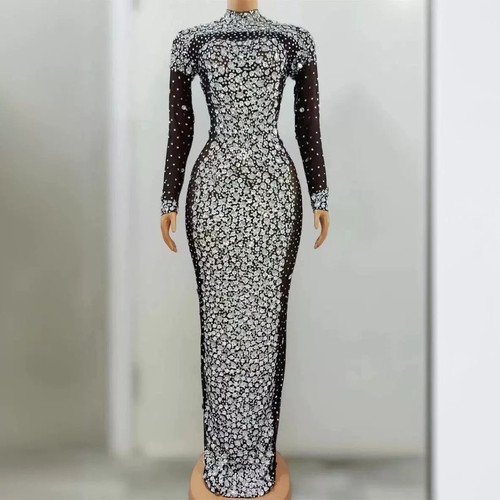 African Sequins Evening Dresses Long Sleeves Mermaid Women F