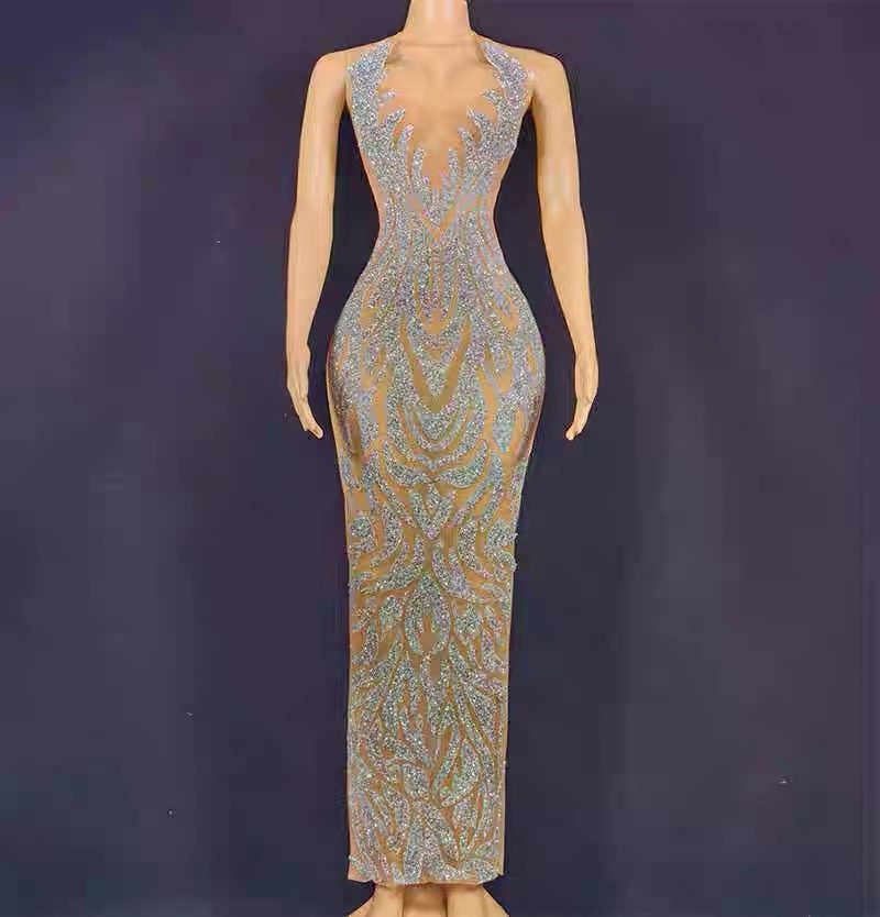 性感演出服夜店酒吧露背修身连衣裙歌手音乐节表演宴会派对礼服