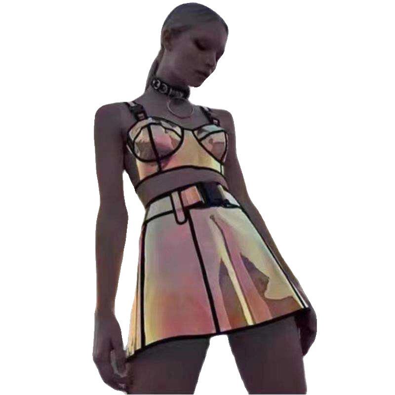 定制镭射反光炫彩gogo演出服女比基尼酒吧夜店新款DS演出服