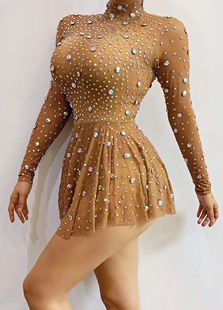 演出服夜店酒吧女闪钻连衣裙女歌手演出服舞蹈演出服模特