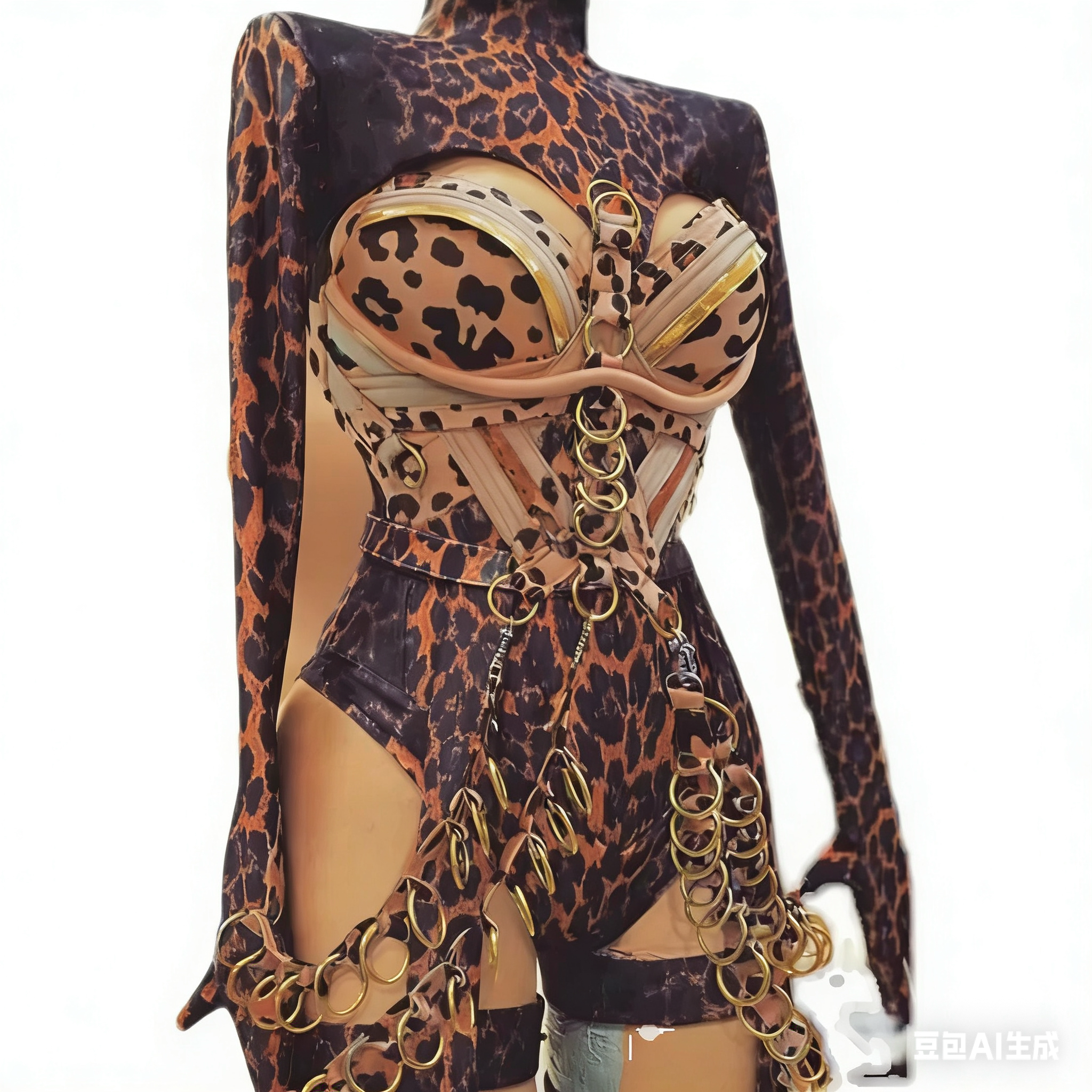 Sexy GOGO性感豹纹腰带链酒吧gogo ds气氛互动表演演出服