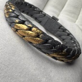 纯手工定制 纯银999男女士三马鞭手链 点金复古 可刻字送男友礼物