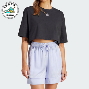 TOP女士短款 Adidas 阿迪达斯正品 三叶草CROP IT9887 运动短袖