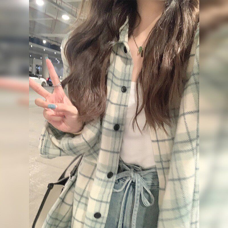 TP格子衬衫女春夏秋新款