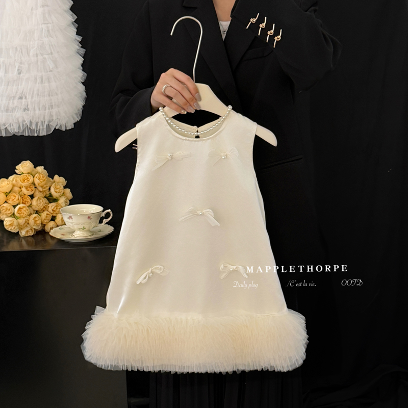 女童连衣裙夏2025新款生日公主裙儿童高端轻奢礼服裙子绝美小洋裙