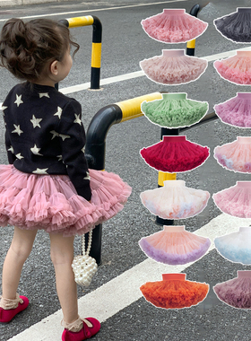 二代女童tutu裙春秋女宝宝生日周岁礼服裙子突突裙儿童网纱蓬蓬裙