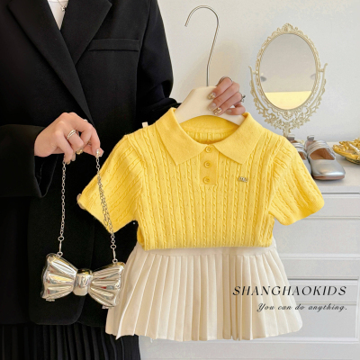 女童夏季韩版针织洋气时尚两件套