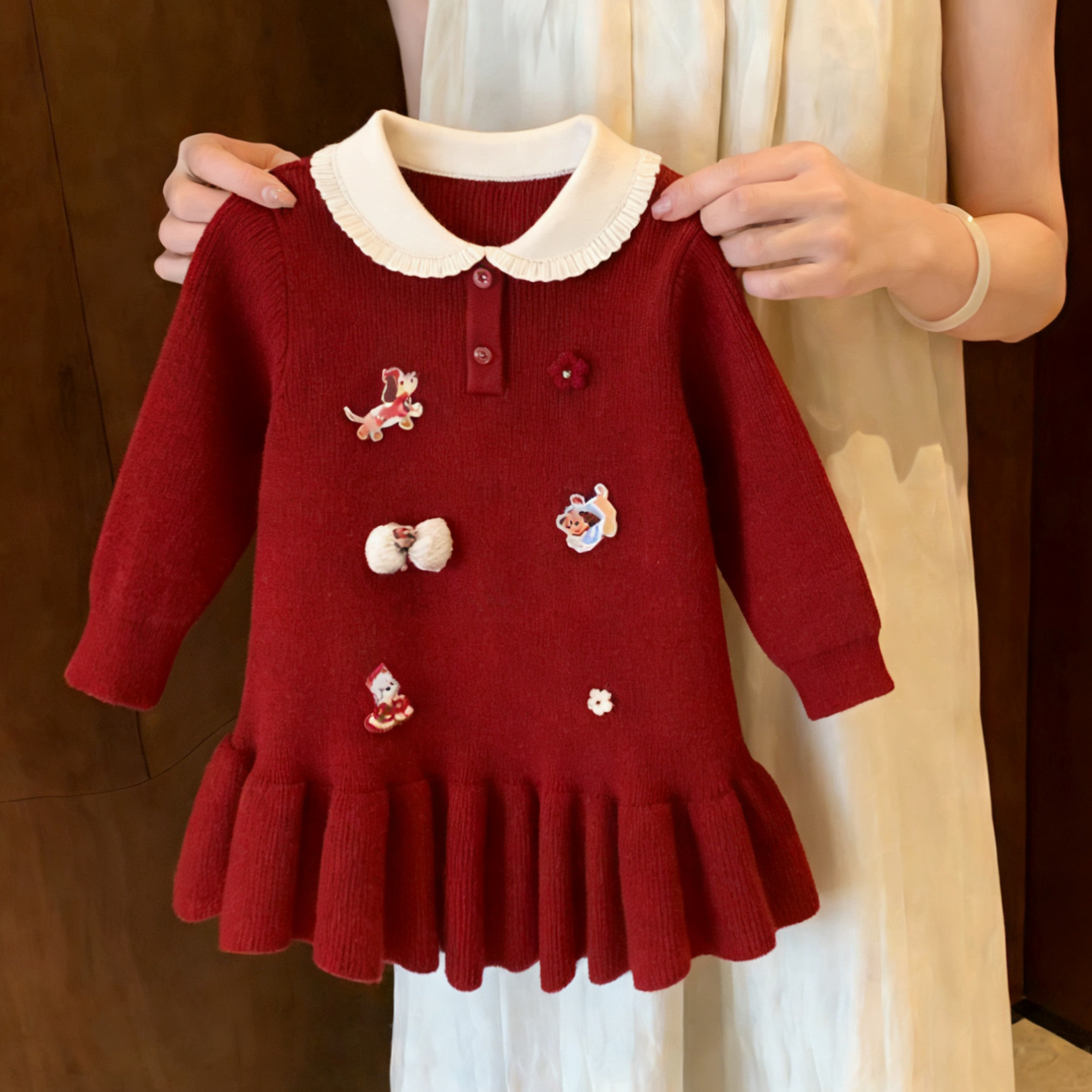女童毛衣连衣裙冬季拜年服2026新年装红色裙子洋气儿童打底针织裙,童装/婴儿装/亲子装,连衣裙,淘宝优惠券,粉丝福利购,淘宝优惠卷