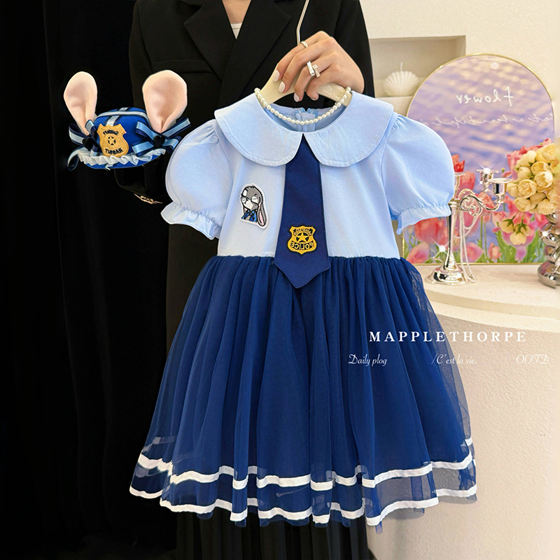 女童朱迪公主裙裙学院风连衣裙