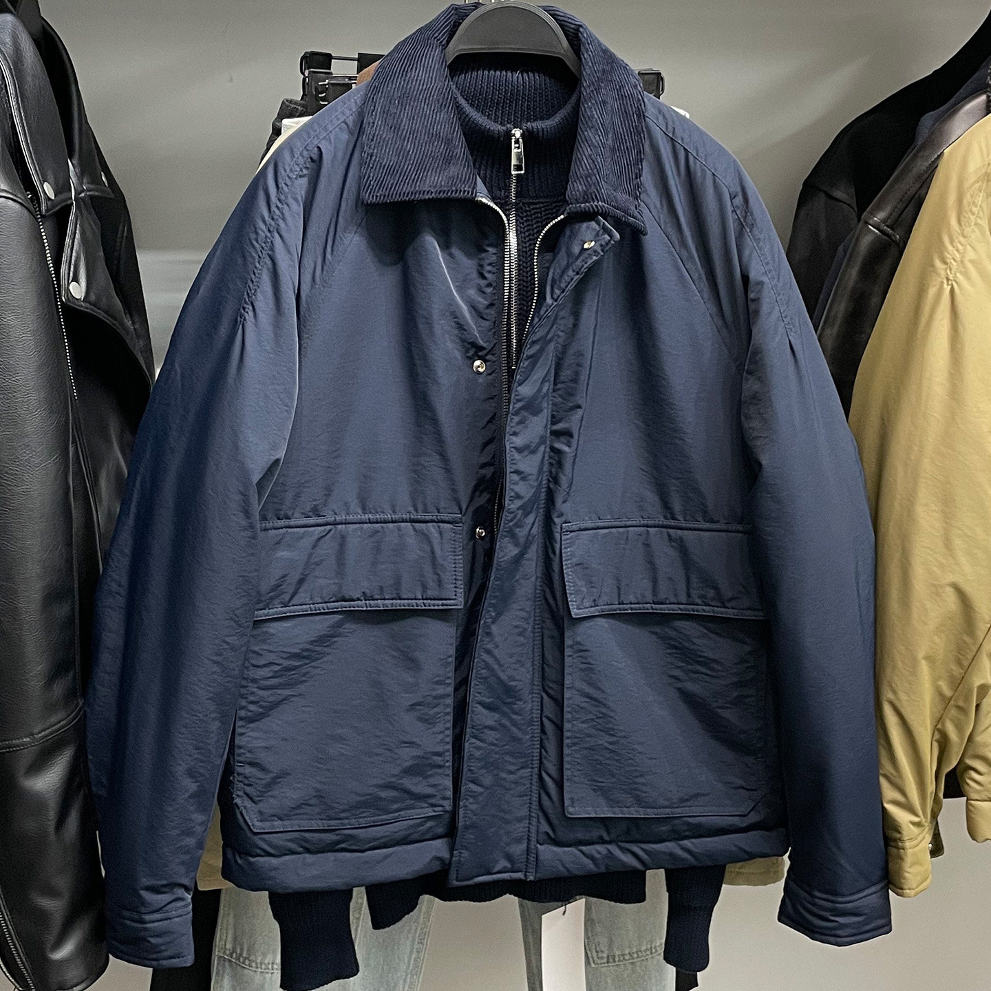 2025秋冬新品男装拼接领口夹棉夹克工装ZA棉服宽松外套厚3918631,男装,夹克,淘宝优惠券,粉丝福利购,淘宝优惠卷