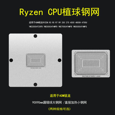 AMD Ryzen锐龙CPU锡球植球钢网R3 R5 R7 R9 YM2300 YM2500 YM3500