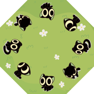 柯南罗小黑可爱卡通儿童学生折叠雨伞手动黑胶防晒防紫外线晴雨伞