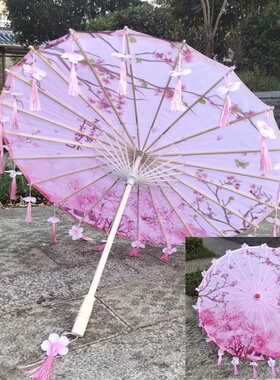 古风油纸伞儿童女汉服古装伞舞蹈道具伞旗袍走秀伞流苏花瓣伞cos