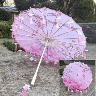 古风油纸伞儿童女汉服古装伞舞蹈道具伞旗袍走秀伞流苏花瓣伞cos