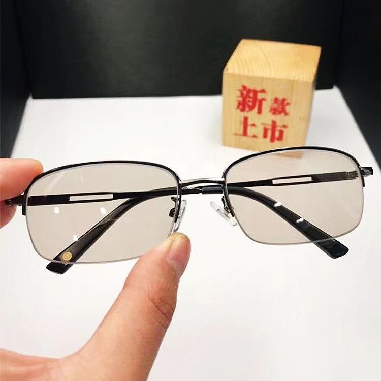 东海石头镜男原石天然水晶石太阳镜中老年茶色养目镜清凉开车墨镜