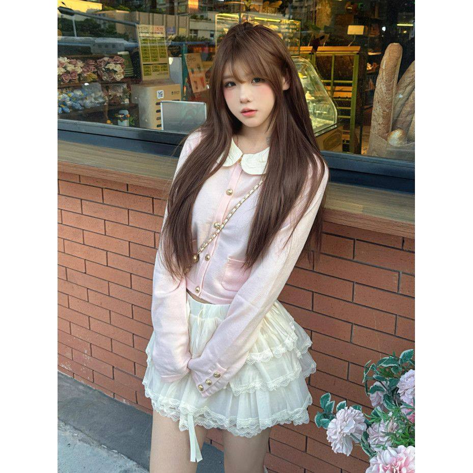 大码胖mm春秋季季小香风撞色娃娃领针织开衫+高腰蛋糕短裙两件套,女装/女士精品,毛针织衫,淘宝优惠券,粉丝福利购,淘宝优惠卷