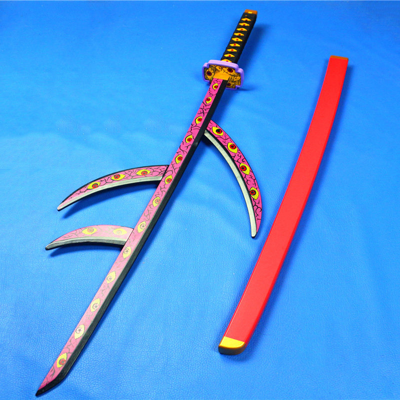 日本动漫周边cosplay道具 武器碳治郎鬼灭之刃黑死牟木 未开刃