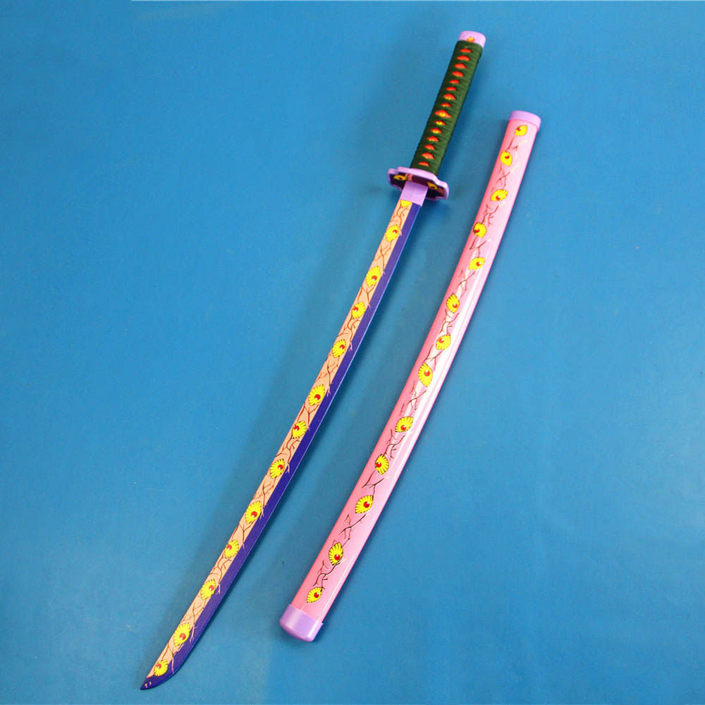 日本动漫周边cosplay道具武器鬼灭之刃竹质黑死牟刀剑鬼眼 未开刃