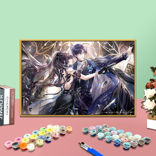 时空中的绘旅人司岚数字油画diy填色画手工定制油彩画简单涂色画