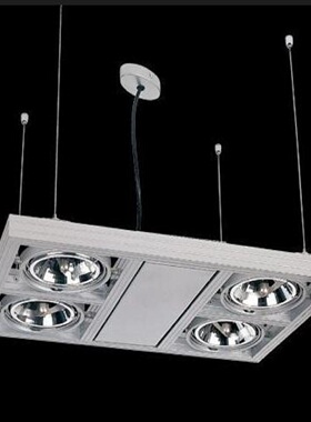 方形四头ar111射灯ledcob豆胆灯天花灯盘平板低压卤素灯促销筒灯