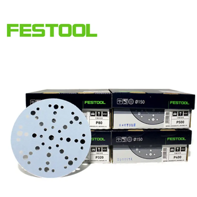 FESTOOL费斯托干磨砂纸费斯托石榴石砂纸6寸48孔P80-500圆盘汽车