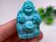 湖北十堰天然原矿绿松石文玩高瓷弥勒佛吊坠挂件男女雕刻佛公