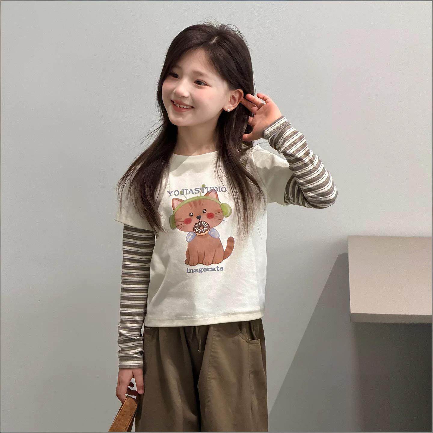 女童打底衫春秋新款中大童韩版修身女孩上衣儿童秋季长袖T恤秋装