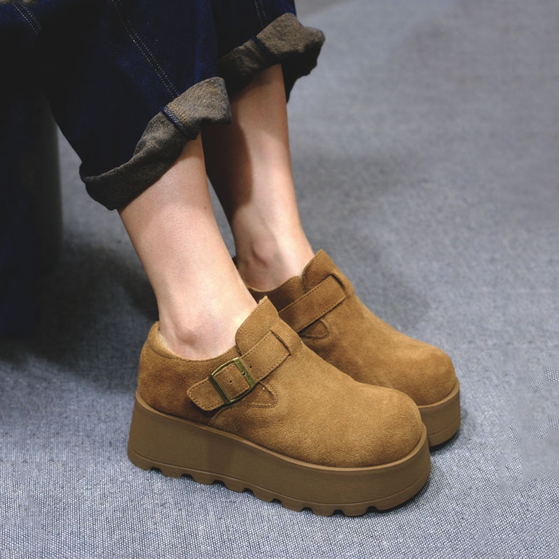 时尚个性冬季羊毛厚底勃肯鞋