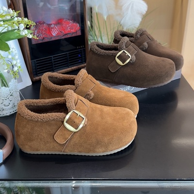 内增高加绒冬季勃肯鞋真皮全包鞋